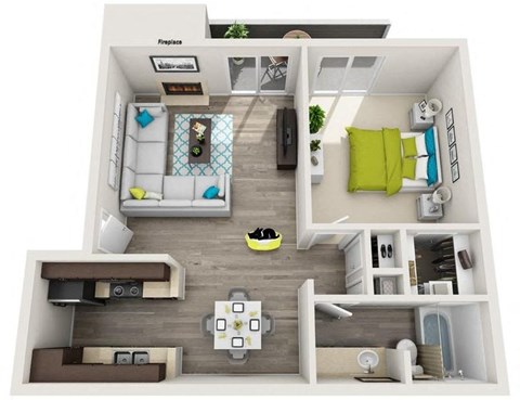 a 2 bedroom192 sq ft floor plan