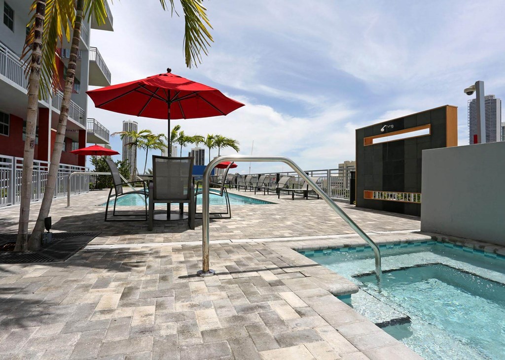 our apartments showcase an unique swimming pool