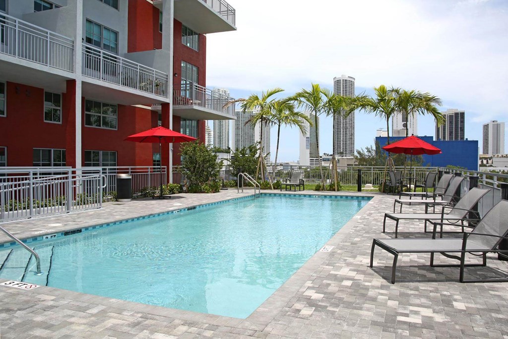 our apartments showcase an unique swimming pool