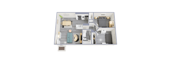 a floor plan of a 2 bedroom apartment