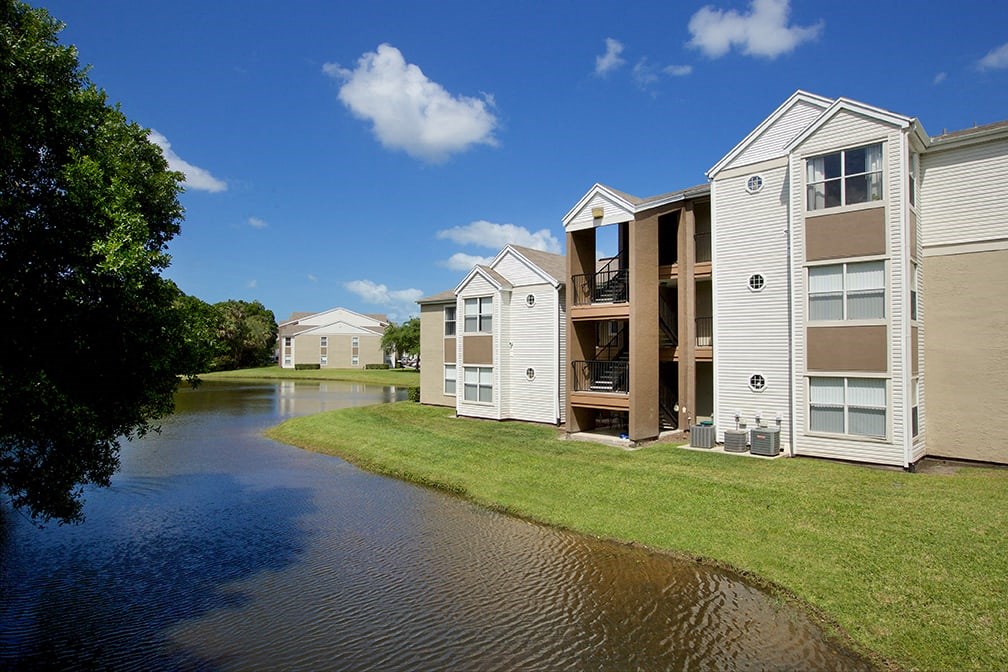 Exterior building with lake views