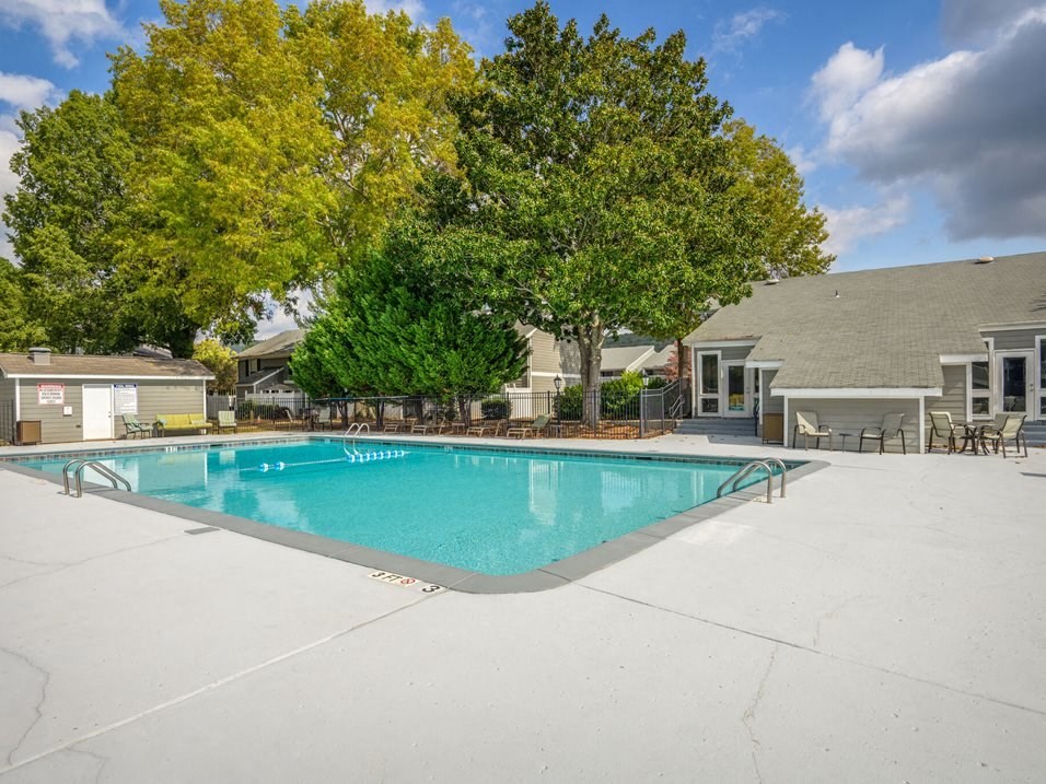 the swimming pool at the apartments for rent