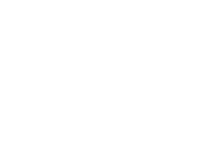 A black and white image of the letters R, P, and M.