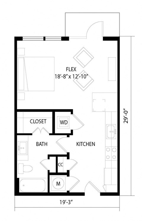 floor plan of the lower level