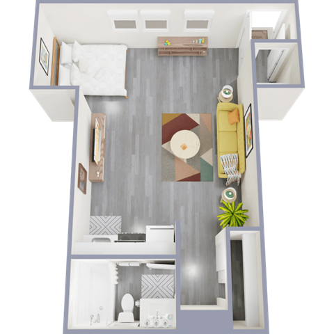 a floor plan of a one bedroom apartment