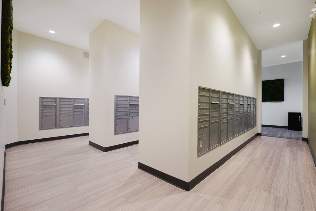 a view of the communal lockers in the building