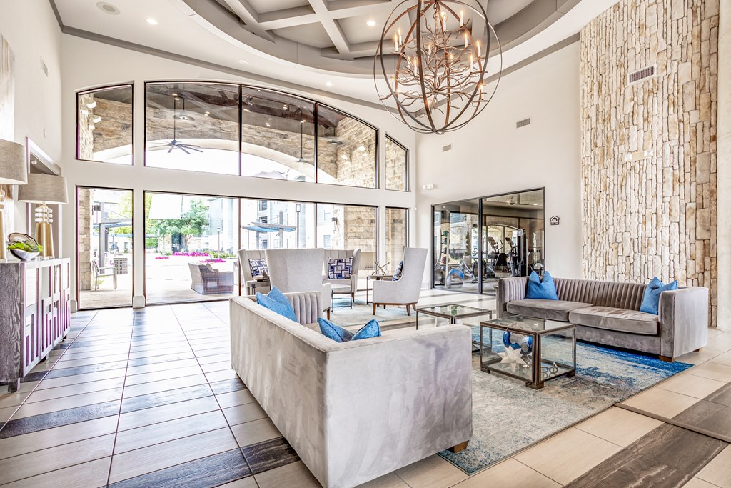 the lobby at the preserve apartments