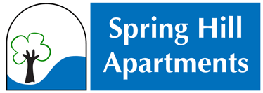 two logos of spring hill apartments and the spring hill hills logo