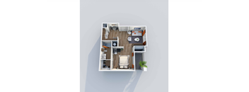 a view of our 1 bedroom floor plan