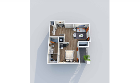 a view of our 1 bedroom floor plan