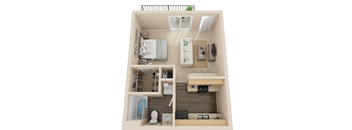 a floor plan of a one bedroom apartment