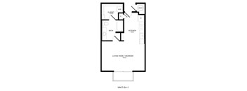 A black and white diagram of a floor plan for Unit EA-1.