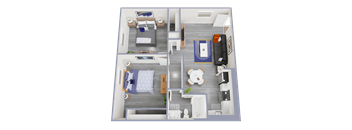 a floor plan of a 1 bedroom apartment