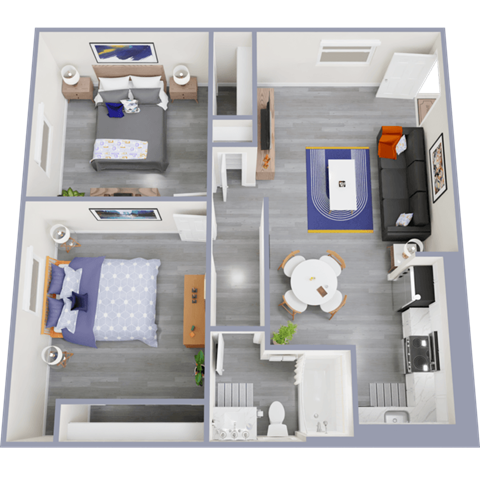 a floor plan of a 1 bedroom apartment