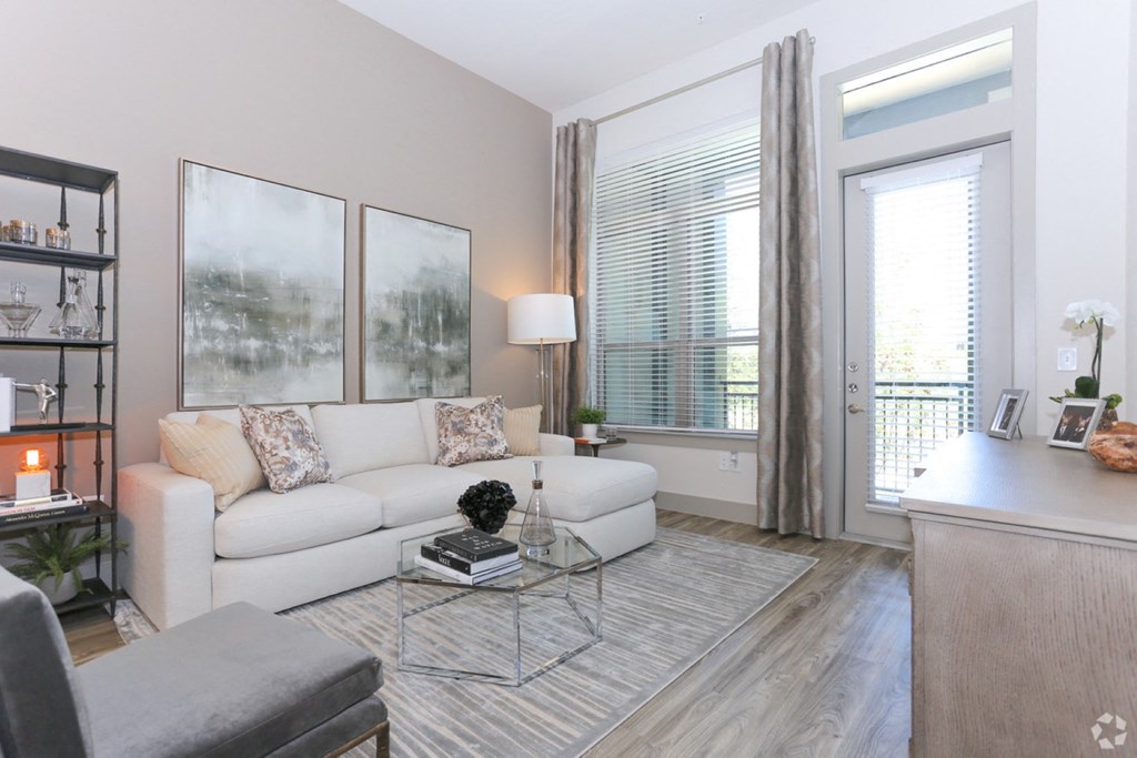 living room with hard wood flooring