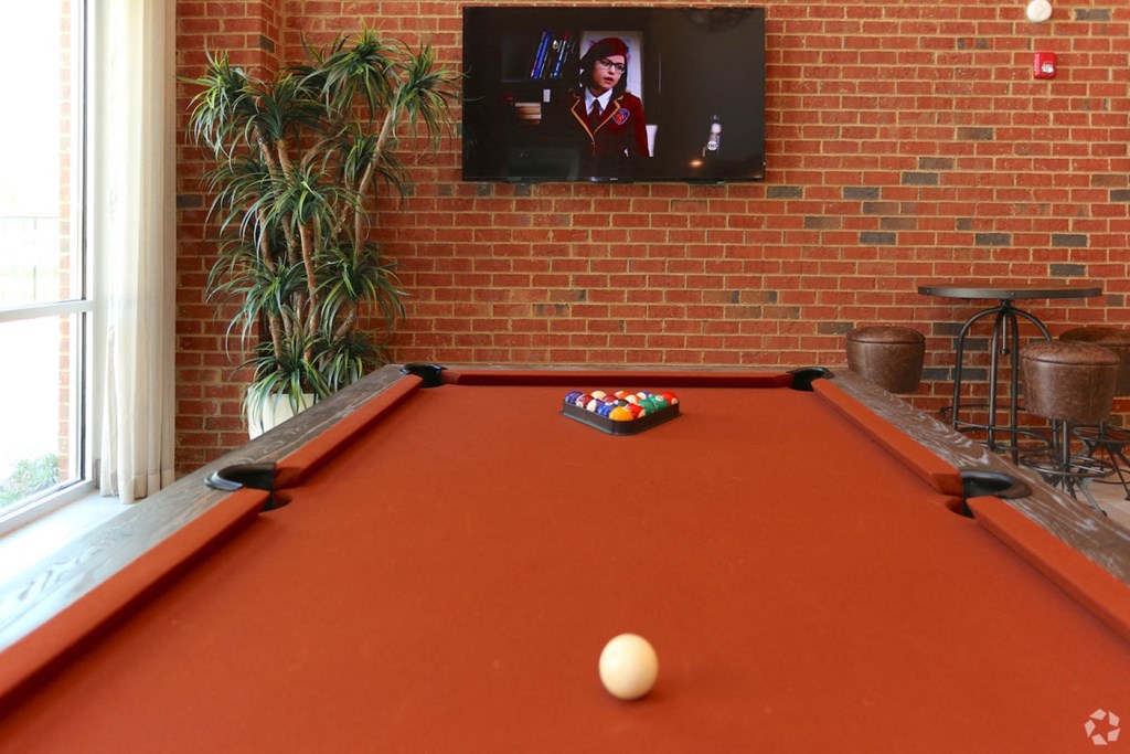 pool table in game room