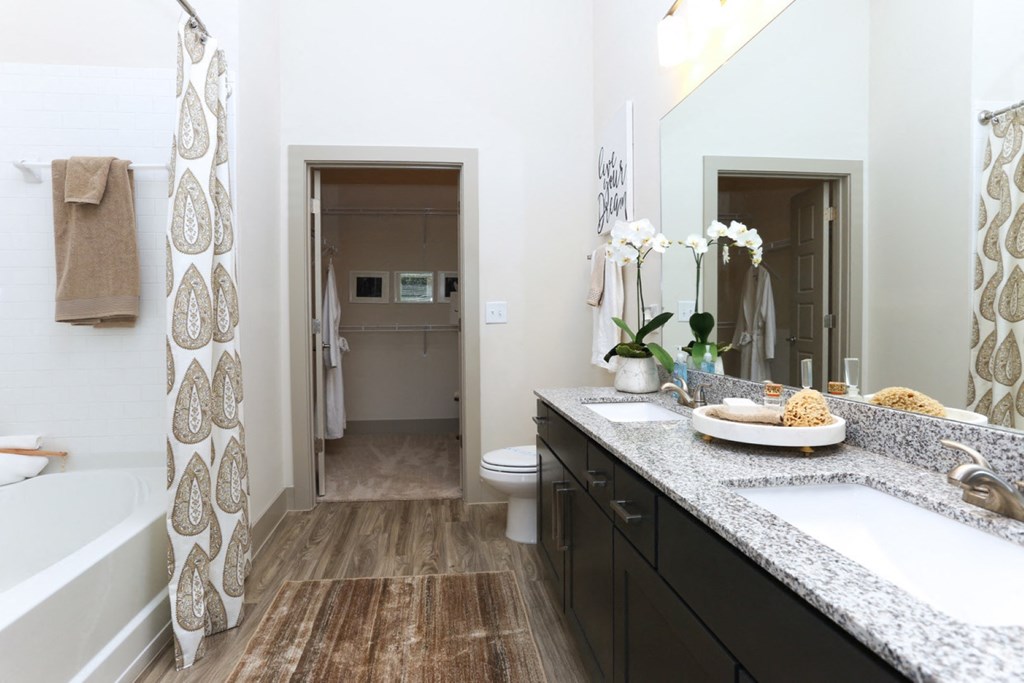 master bathroom with couple sink