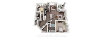 a stylized floor plan of a 1 bedroom floor plan