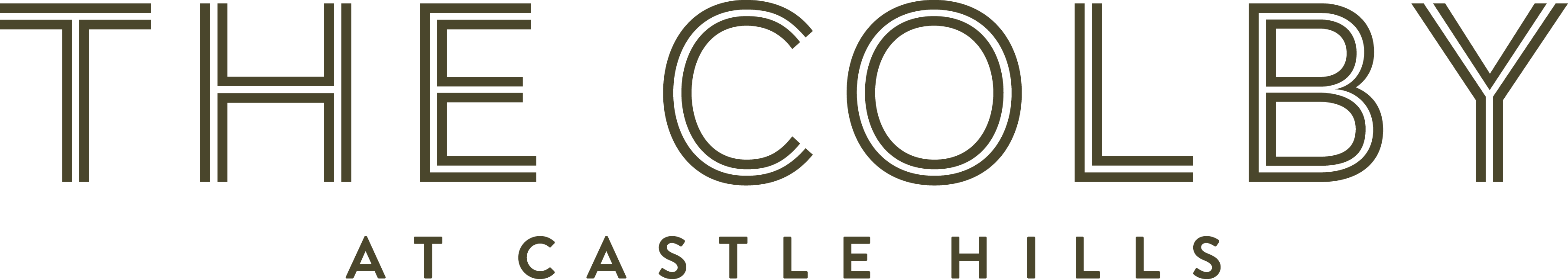 The Colby at Castle Hills logo on a black background.