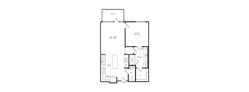 A black and white floor plan of a house with labeled rooms.