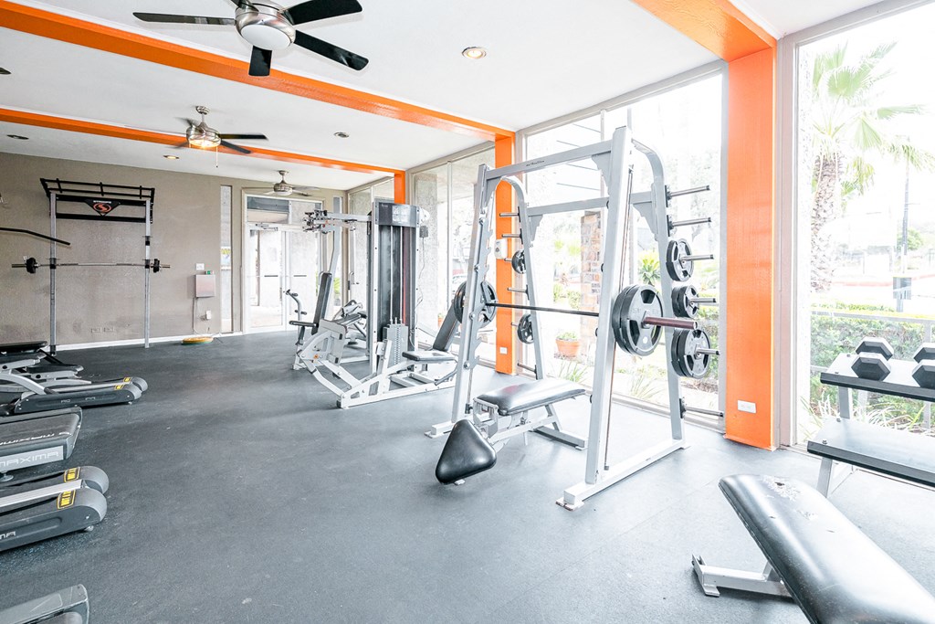 the gym has plenty of weights and cardio equipment