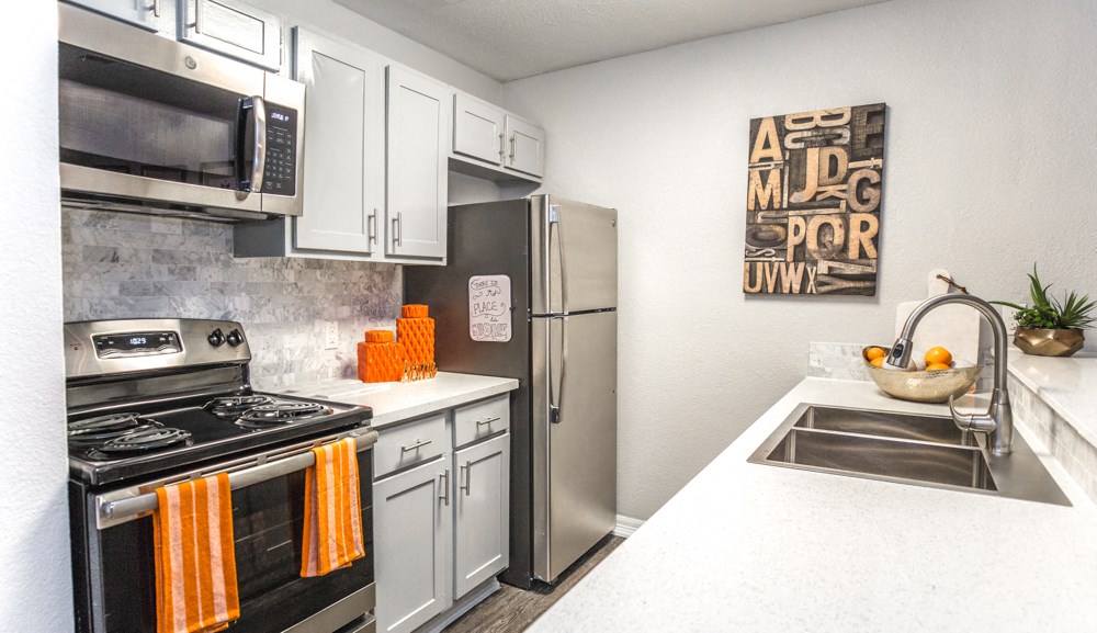 our apartments have a modern kitchen with stainless steel appliances