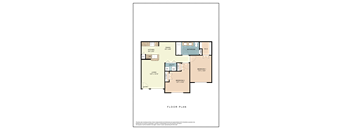A floor plan of a house with two bedrooms, a living room, a kitchen, a dining room, a bathroom, and a W.I.C.