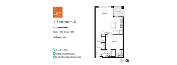a floor plan of 1 bedroom d