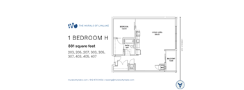 1 Bedroom H Floor Plan