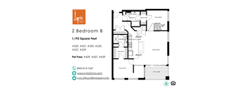 a floor plan of 2 bedroom b apartment