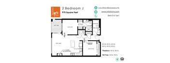 a floor plan of 2 bedroom j house