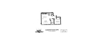 floor plan of A building 1 bedroom B at Carleton Artist Lofts