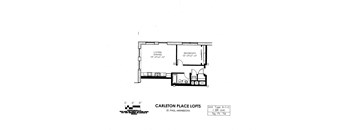 floor plan of  A Building 1 Bedroom C at Carleton Artist Lofts