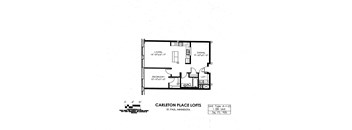 floor plan of  A Building 1 Bedroom D at Carleton Artist Lofts