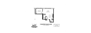 floor plan of  B Building 1 Bedroom B at Carleton Artist Lofts