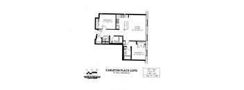 floor plan of  B Building 2 Bedroom LB at Carleton Artist Lofts