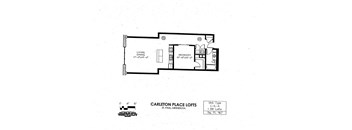 floor plan of C Building 1 Bedroom LA at Carleton Artist Lofts