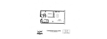 floor plan of C Building 1 Bedroom LC at Carleton Artist Lofts