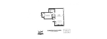 floor plan of C Building 1 Bedroom LE at Carleton Artist Lofts