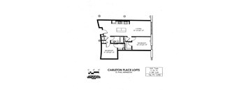 floor plan of C Building 2 Bedroom LA at Carleton Artist Lofts
