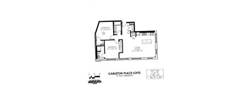floor plan of C Building 2 Bedroom LB at Carleton Artist Lofts