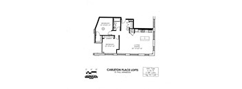 floor plan of C Building 2 Bedroom LE at Carleton Artist Lofts
