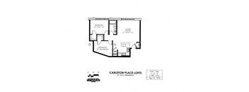 floor plan of C Building 2 Bedroom LG at Carleton Artist Lofts