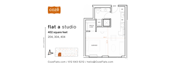 Flat A Studio Floor Plan