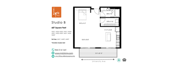 a floor plan of studio b