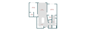 B1.1 Two bedroom, One bathroomat 19 South Apartments, Florida