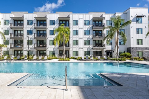 Resort style pool at 19 South Apartments, Kissimmee, Florida