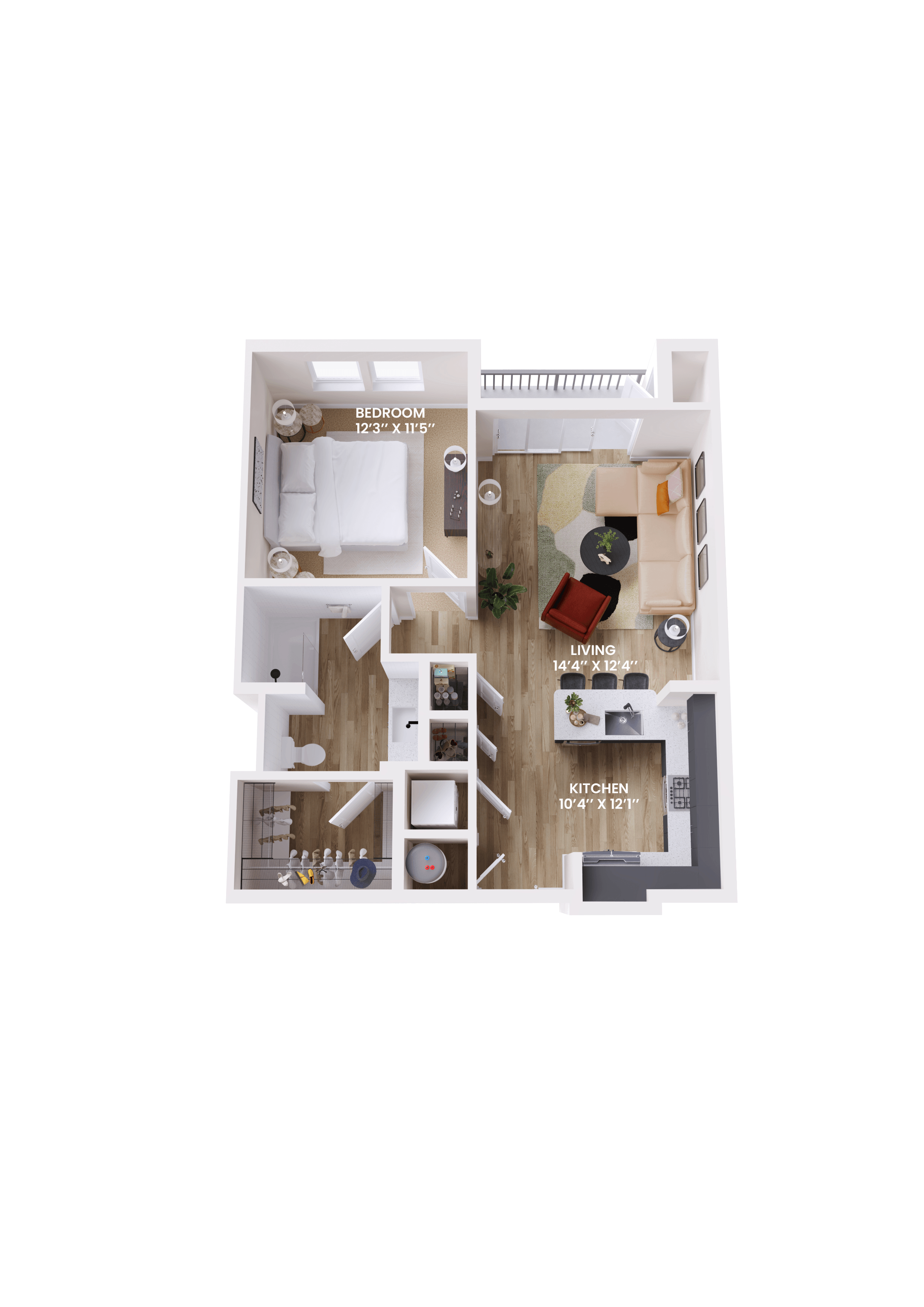 1 bed 1 bath A floorplan at Lura Vegas Apartments, Las Vegas, 89103