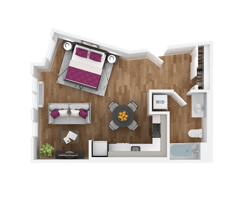 Studio 1 bath at Hana Apartments, Hillsboro, 97006