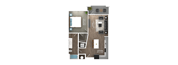 One Bedroom A1 Floorplan at Stillwater Lakes Apartments, Kissimmee, FL